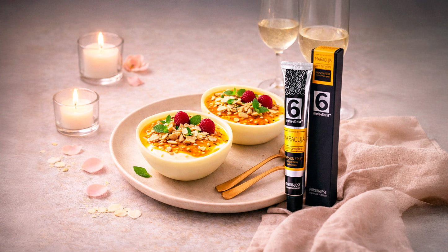 Taça de Chocolate Branco com Maracujá & Gengibre