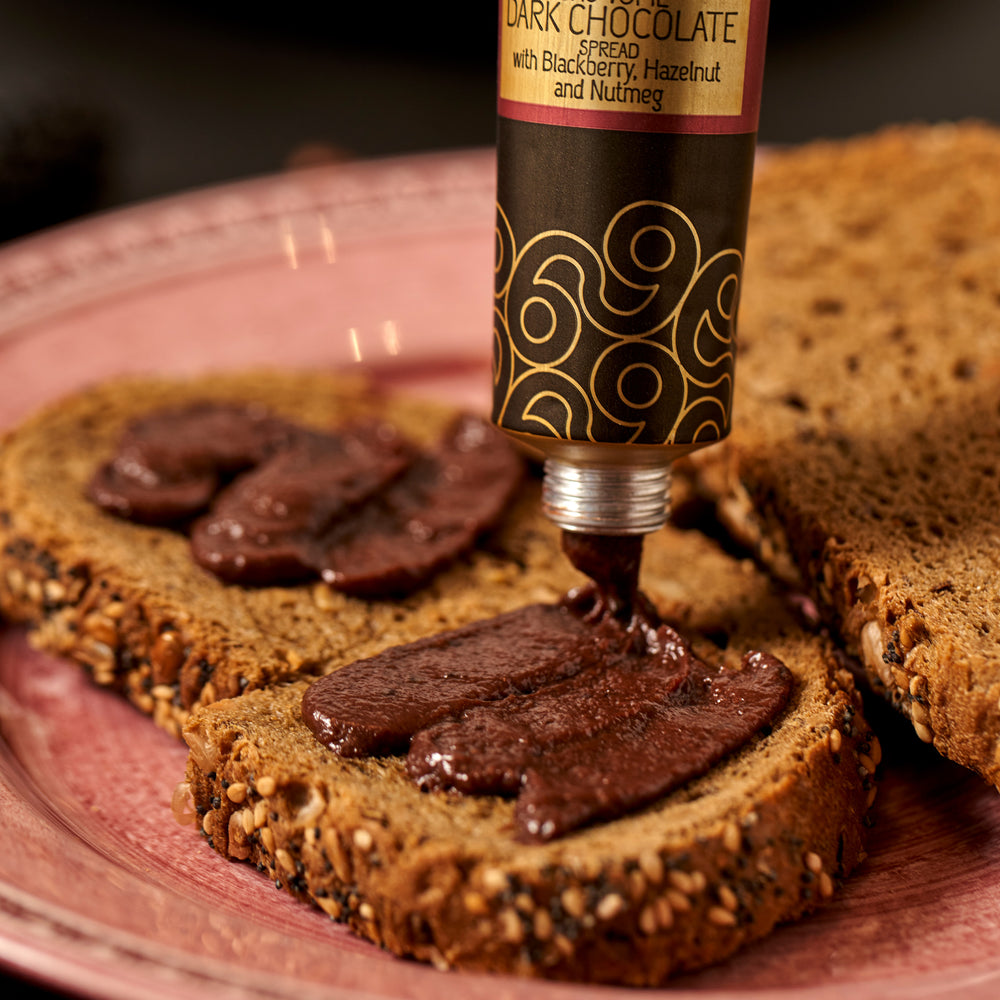 
                  
                    São Tomé Dark Chocolate Spread with Blackberry, Hazelnut and Nutmeg
                  
                