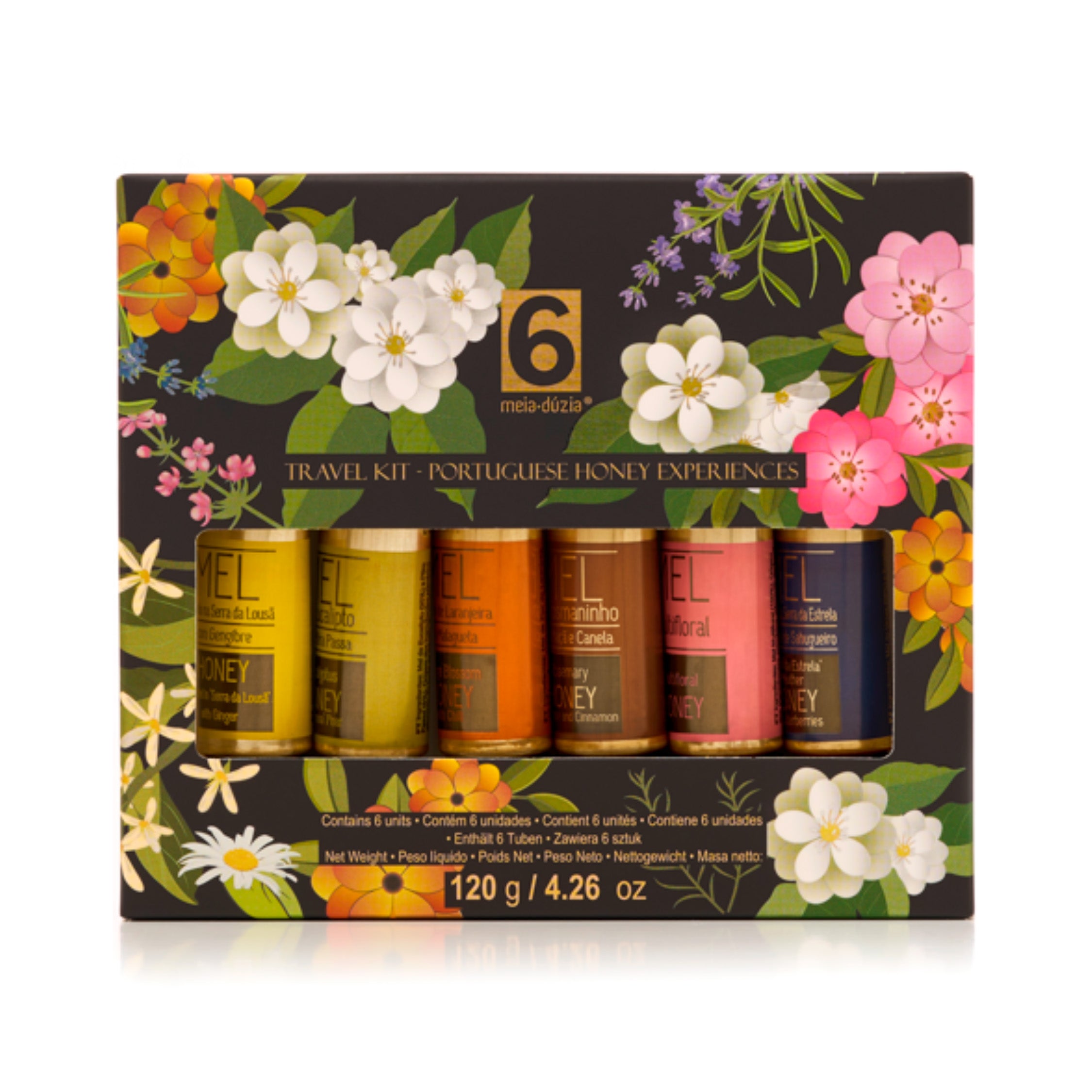 Travel Kit of 6 Portuguese Honeys - Tasting Gift from Portugal