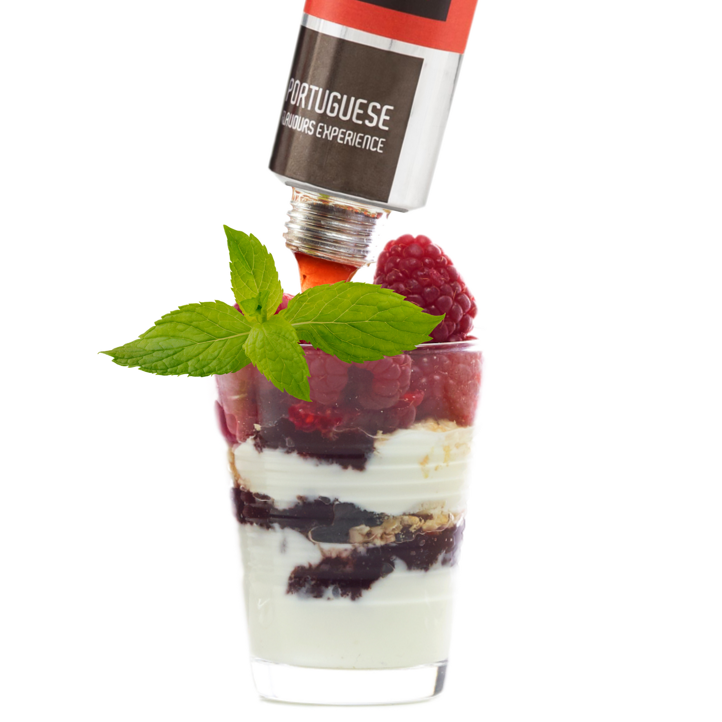 Iogurte natural com frutos vermelhos e compota de framboesa meia.dúzia®